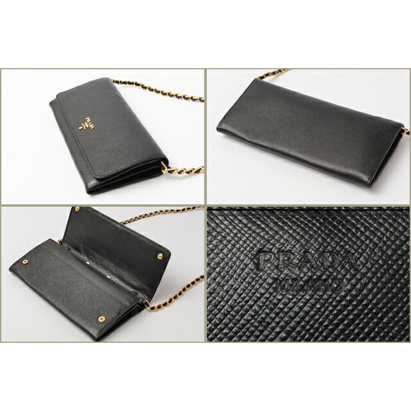 Prada Black Saffiano Bag Long Metal Wallet - Picture 1 of 6